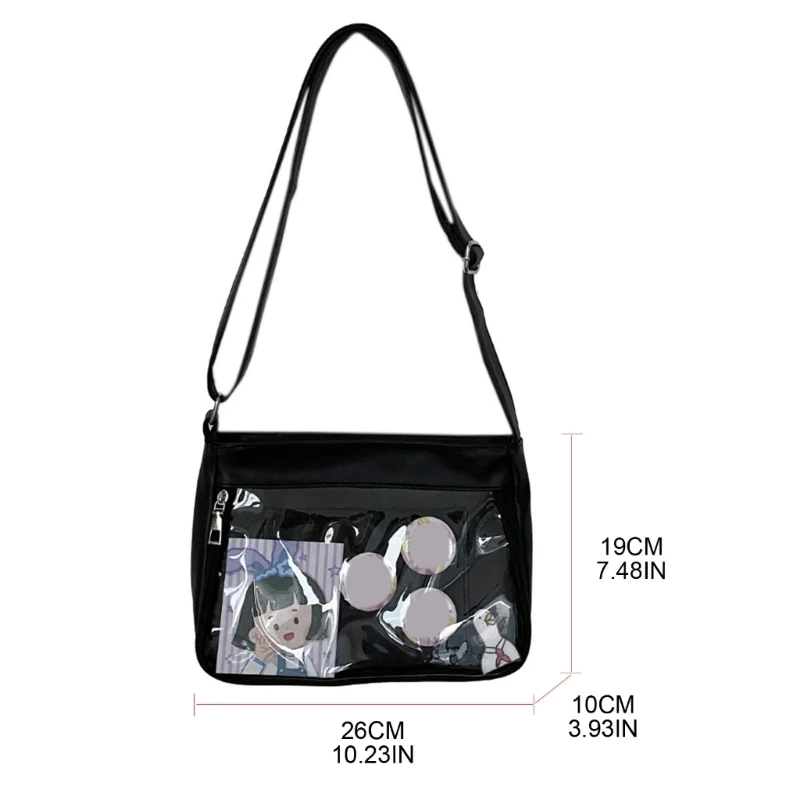 Japanese Harajuku JK Uniform Itabag Women College Students Transparent Messenger Bag High School Girls Crossbody Shoulder Bag