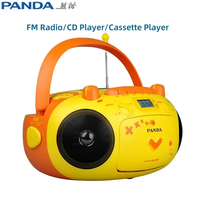 PANDA CD-201 CD Boombox Cassette Player Tape Recorder Repeater FM MW Radio Remote Control Stereo HiFi Soundcore Music Speakers