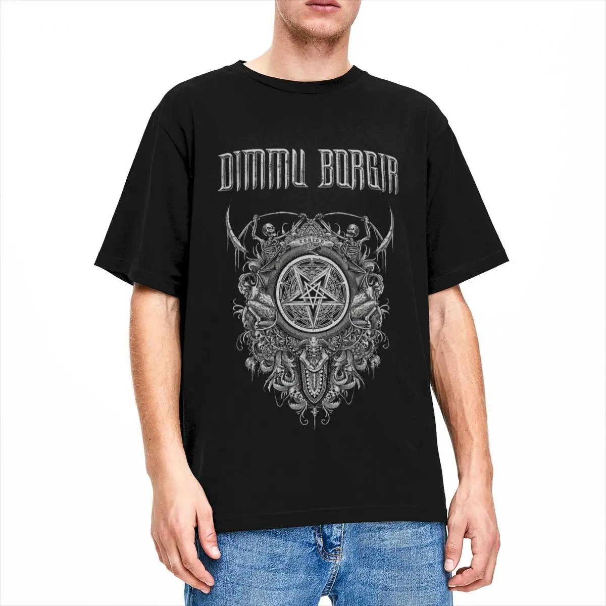 Black Metal Band Borgir Eonian Song Dimmu T Shirt Merchandise Men Women\'s Cotton Leisure Crewneck Tee Shirt Tops Unique