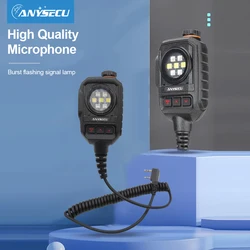 ANYSECU SenHaix Shoulder Microphone Type C or K Head Connector with Strobe Light for TYT Anysecu Baofeng GT-12 W8 Two Way Radio