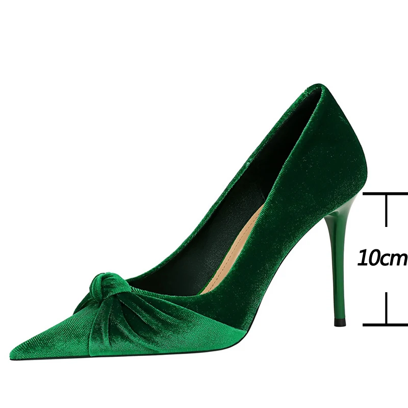 BIGTREE Shoes Bowknot Suede Women Pumps Fashion New High Heels Pointed Stilettos Women Heels 2024 New Design Pumps Plus Size 43