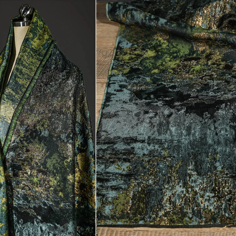 Vintage Moss Texture Jacquard Fabric Gradient Heavy Texture DIY Craft Upholstery Designer Clothing Handbag Decor