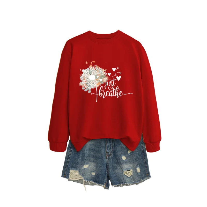 Ust Breathe Trendy Printed Casual Round-neck Long-sleeved Sweatshirt Sweatshirt Streetwear Women