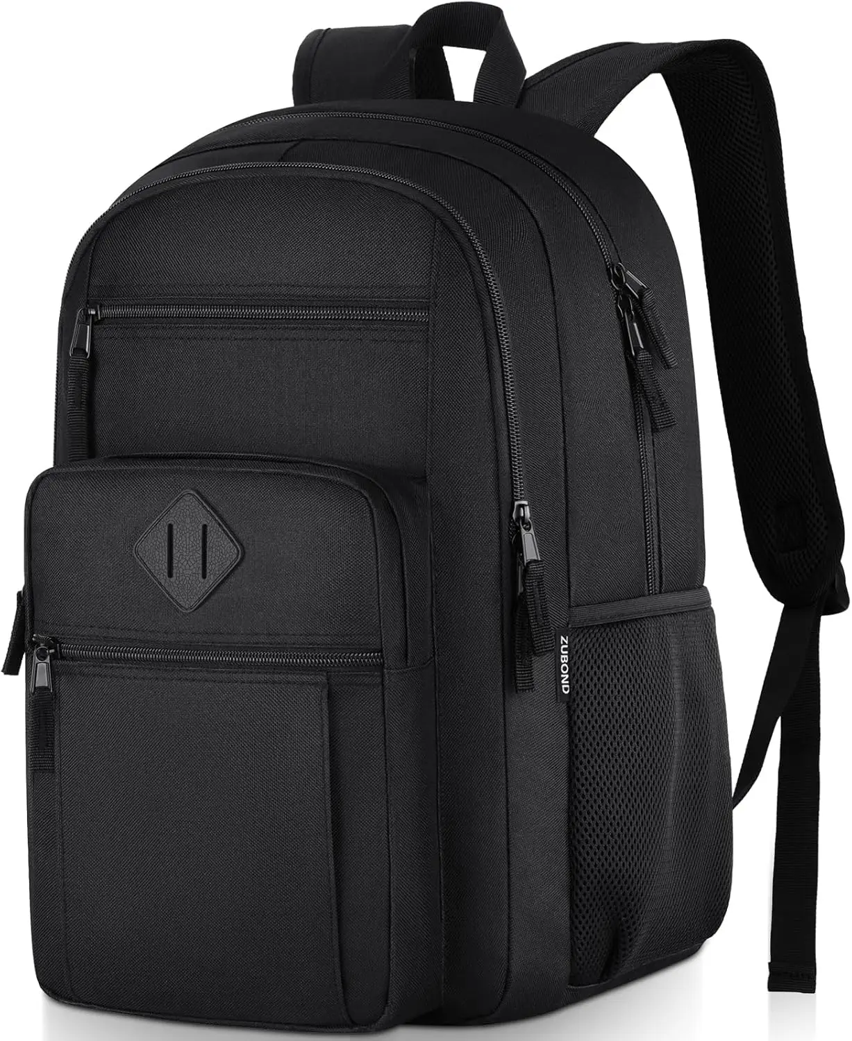 

Unisex Black School Backpack, Lightweight for Teens & Adults, Fits 15.6 Inch Laptop with Water Bottle Pocket