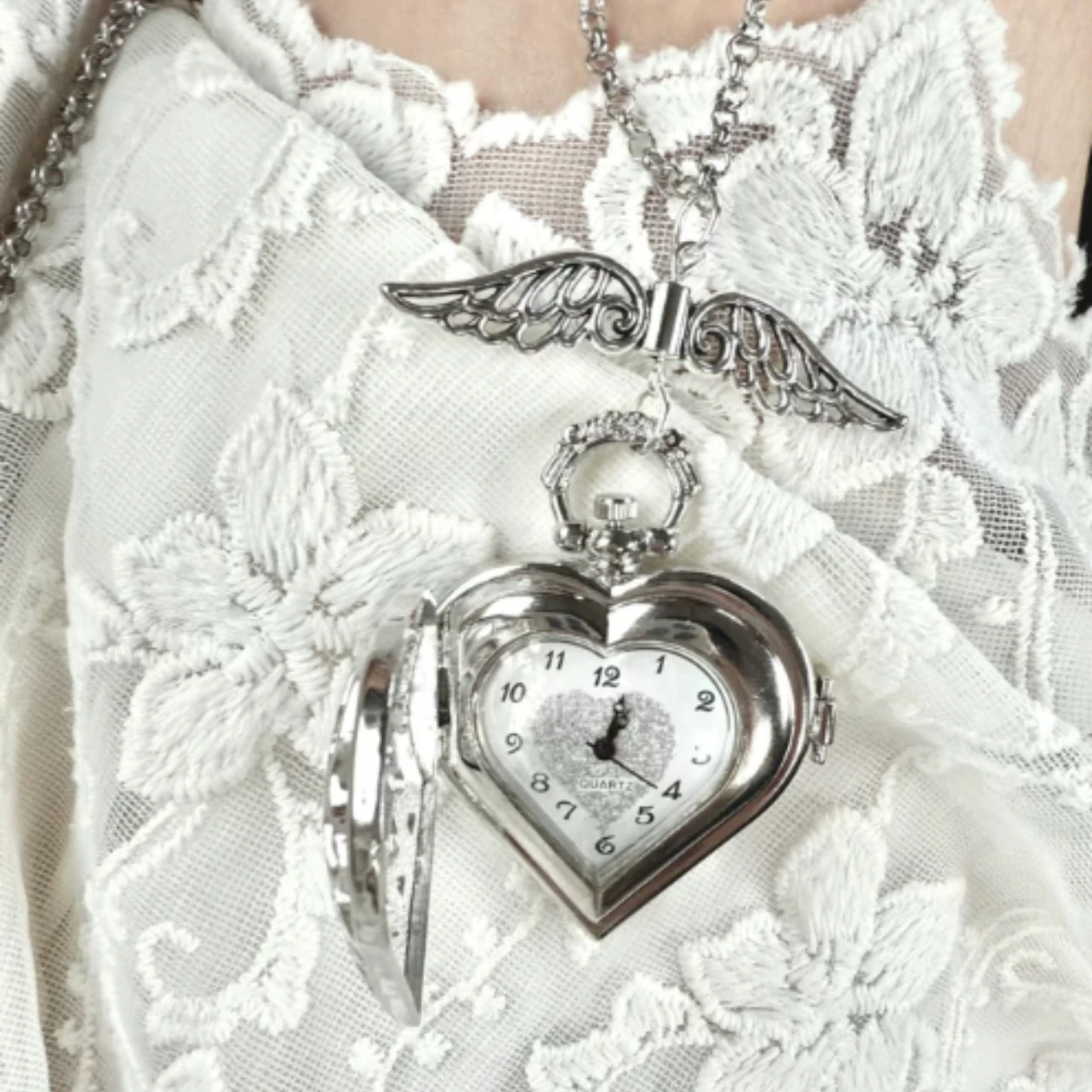 Y2K ホローハート懐中時計チェーンネックレスデザインスチー - Vintage Jewelry Watches Women のレビューと価格