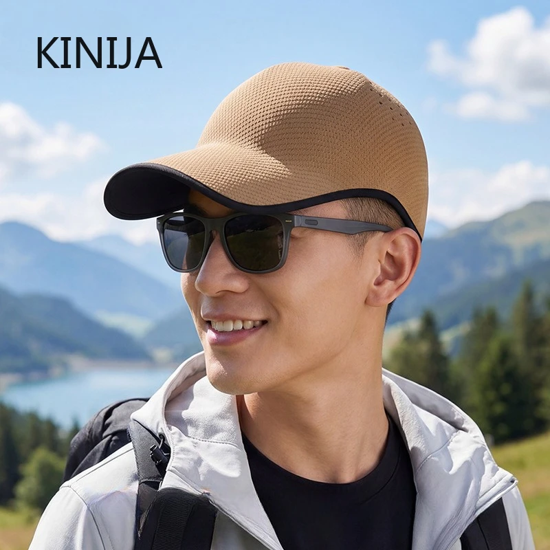 Nahtlose Baseballkappe für Herren, schnell trocknend, verstaubar, Sportmütze, Outdoor, Angeln, Klettern, Sport, leichte Visierkappe, Sonnenhut