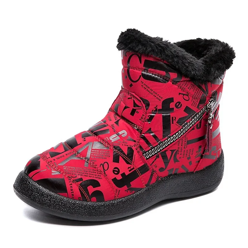 Women Boots 2021 Fashion Brand Winter Boots Women Printing Zipper Ankle Botas Mujer Keep Warm Snow Boots For Winter Shoes Woman8