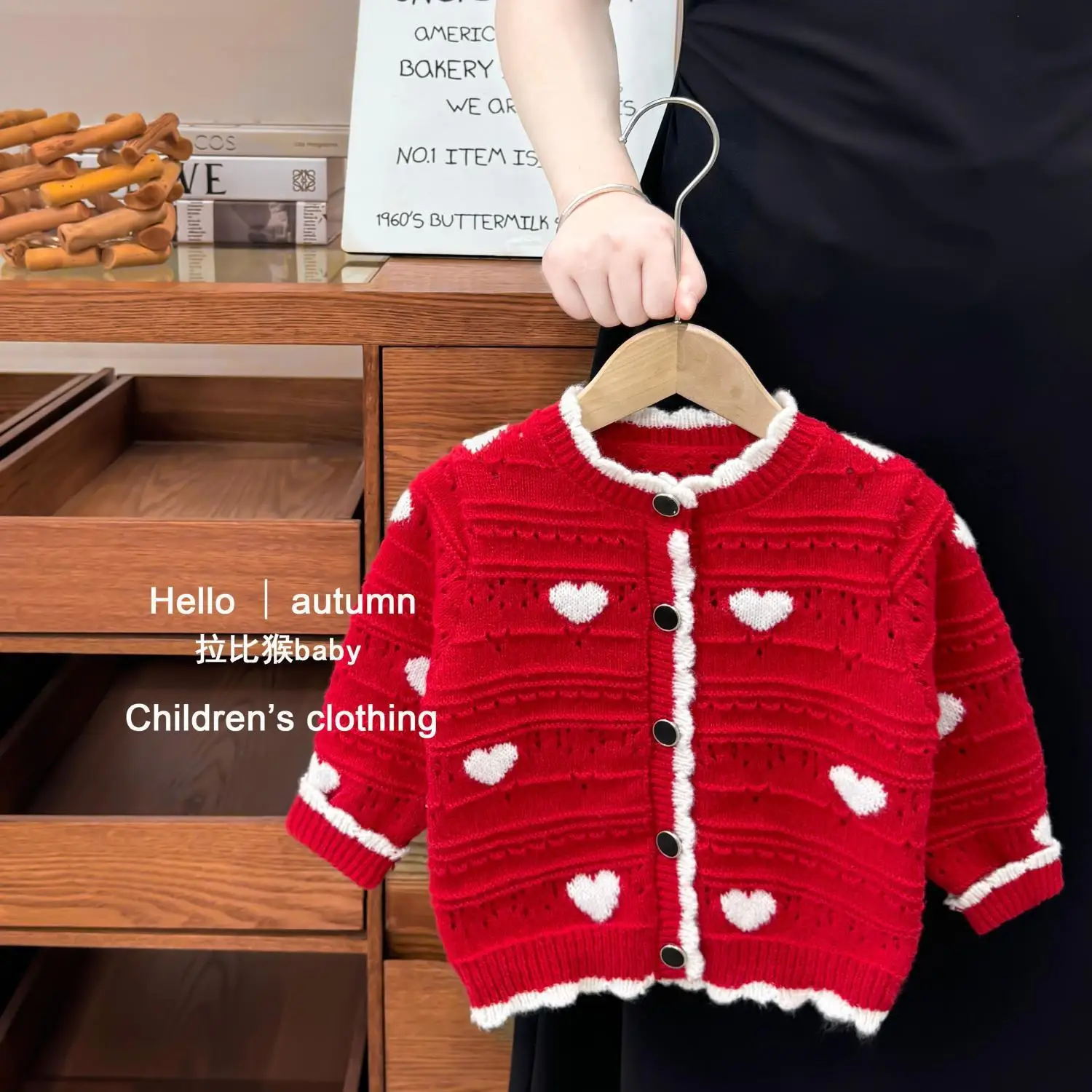 

Girls Cardigan Sweater 2024 Spring and Autumn Children's Knitted Sweater Medium and Small Children's and Girls' Spring Coat