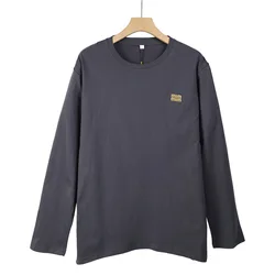 Men 100%Cotton Long Sleeve T shirt For Men Casual Embroidery Mens T-shirts High Quality Male Tops Classic Clothes Men's T-shirts
