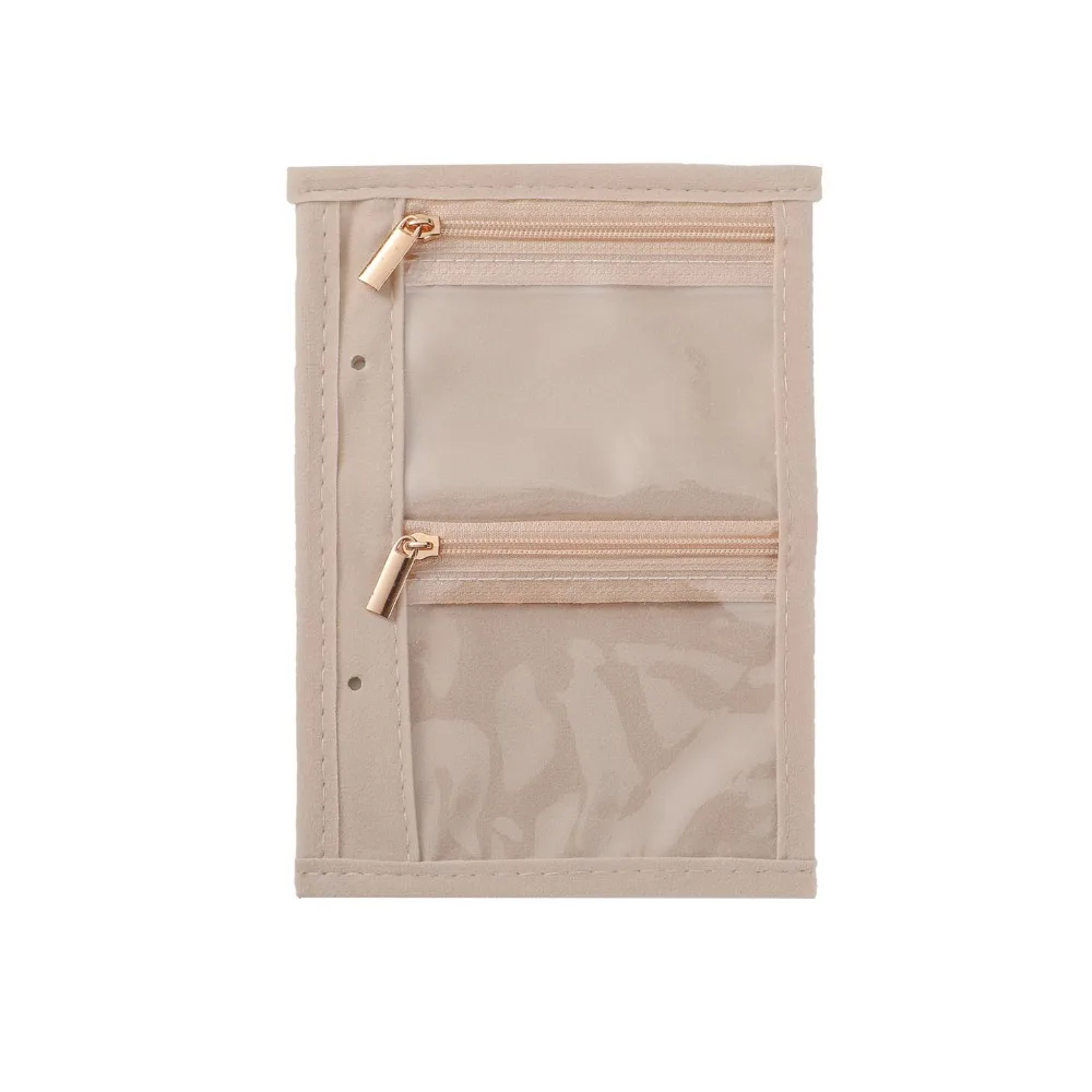 

Сумка для хранения украшений из бархата с прозрачными карманами на молнии для серег, ожерелий, браслетов и колец