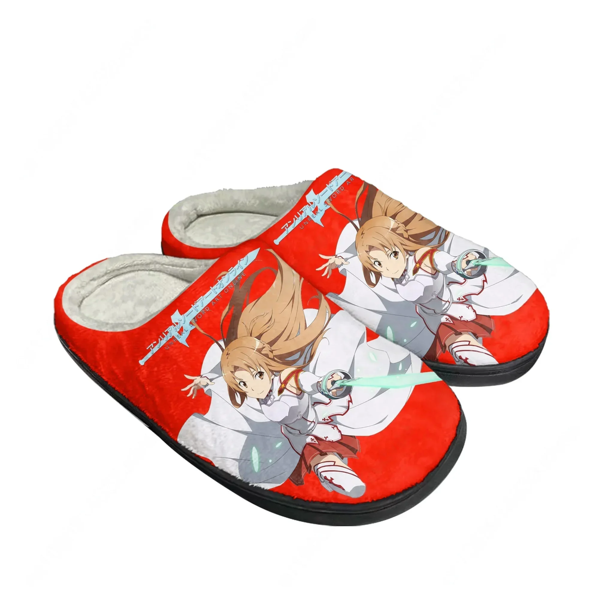 Sword Art Online Asuna Cotton Slippers Men Women Plush Bedroom Casual Keep Warm Home Bedroom Shoes Thermal Slipper Custom Shoe view 3