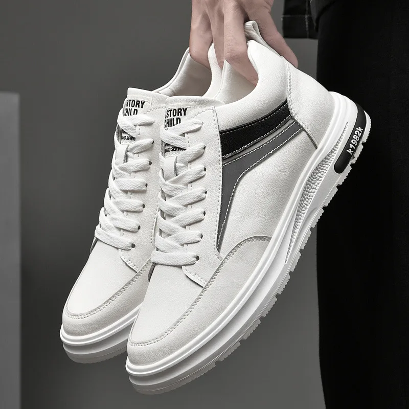 

Men's 8CM Heightening Board oes Outdoor Travel Cross-Border Low-Top Faion Casual oes round Toe PU Insole Cosite Bot