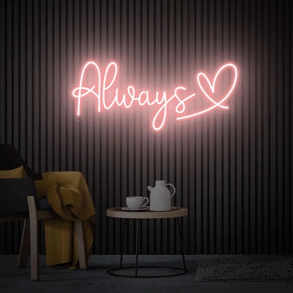 Always Love Neon Sign Custom Wedding Party Backdrop Decor Neon Light Christmas Home Party Light Decoration LED Light Signs