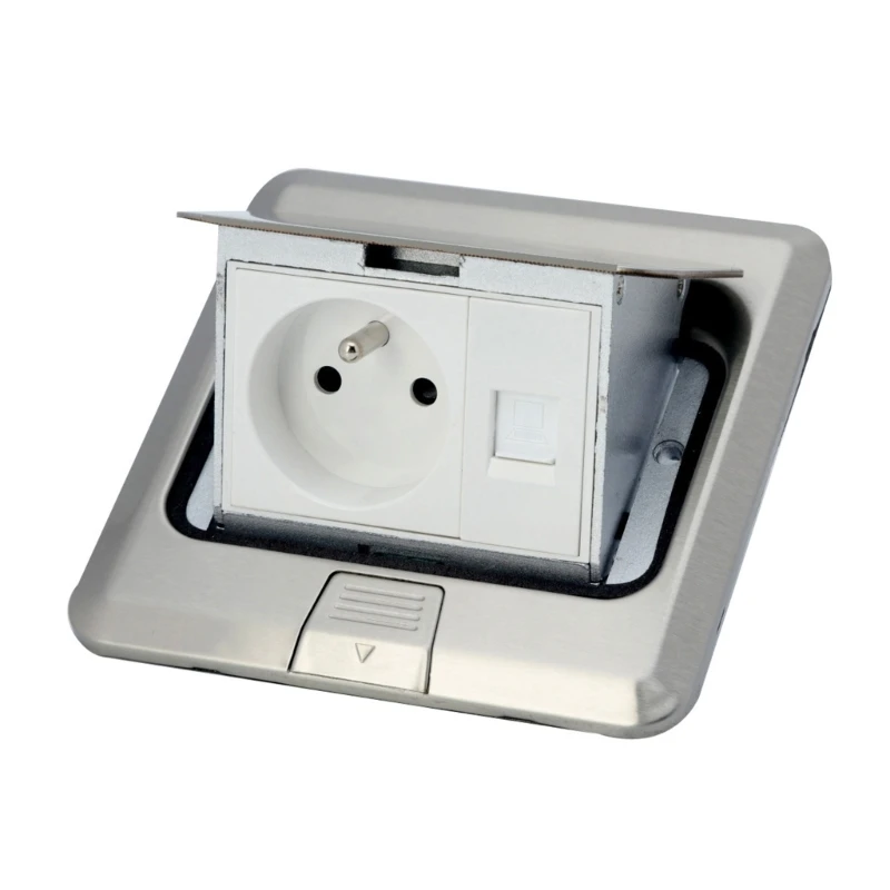 Floor Pop-Up Outlet Electrical Floor Box Hiddens Pop-Up Outlet Table Connection Box Desktop Socket for Conference Room