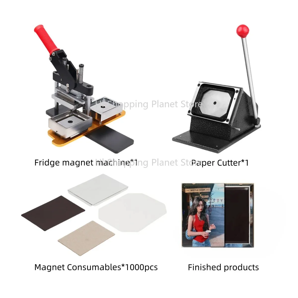 

High Quality 2025 Manual New Metal Button Maker 80*53mm/90*65mm Rectangle Fridge,Photo Fridge Magnet