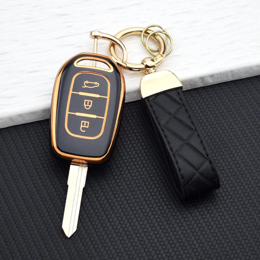 3 Buttons Remote TPU Car Key Shell for Renault Sandero Dacia Logan Lodgy Dokker Duster 2016 Auto Accessories