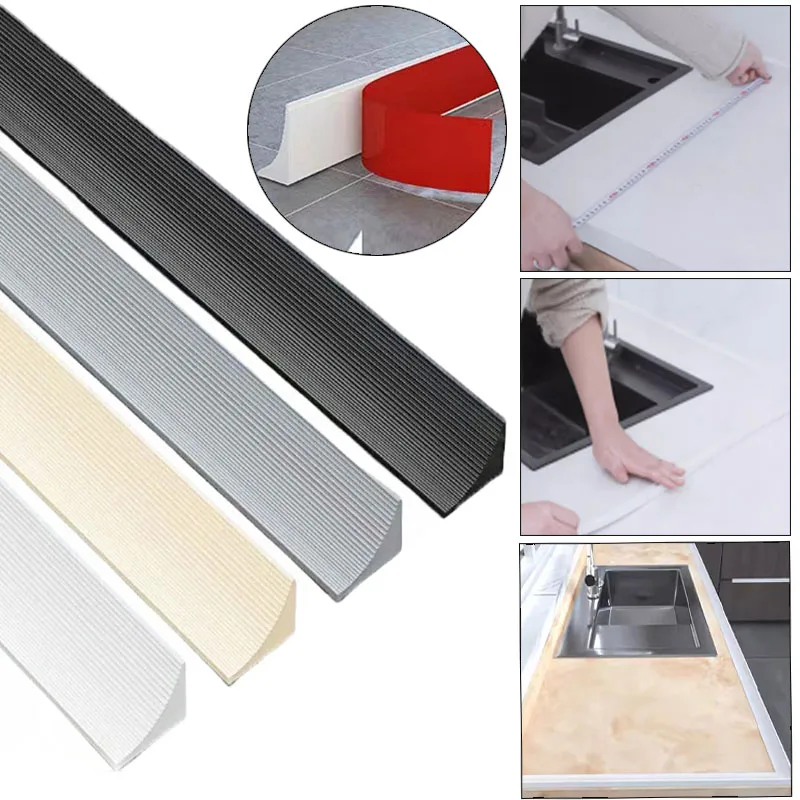 Silicone self-adhesive water barrier for kitchen sink, bathroom, face washing, countertop, water barrier for wet dry separation