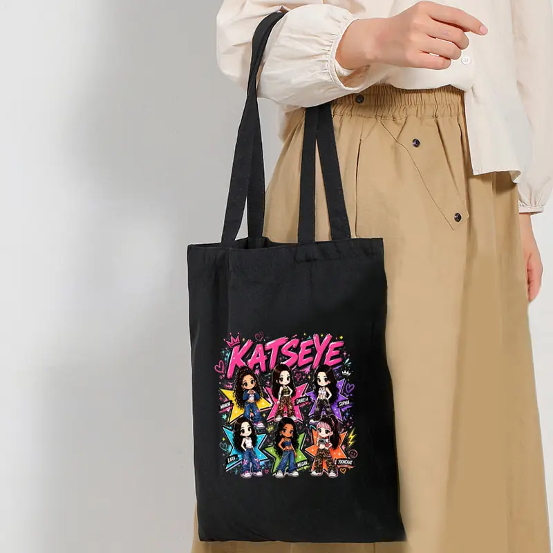 Women's Tote Bag KATSEYE World Tour Large Capacity Multi Functional Travel Bags Fashion Shopping Bags Female Kpop Fan Gifts