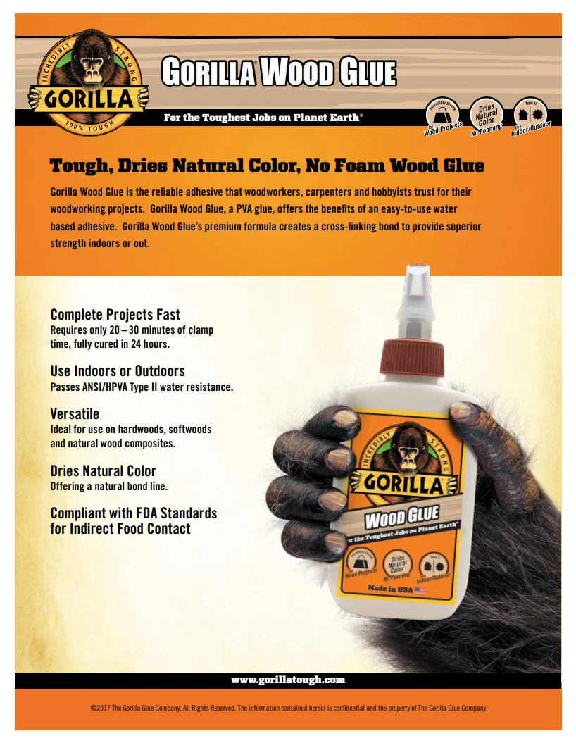 لاصق خشب غوريلا 8 أونصة مشاريع كاملة سريعة #4
