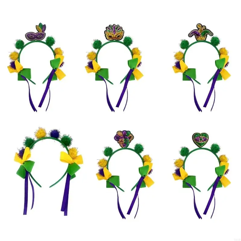 

Tinsel Headbands Cosplay Handmade Hair Accessories for Women Masquerades Headpiece Fat Tuesday Art Decors Y08E