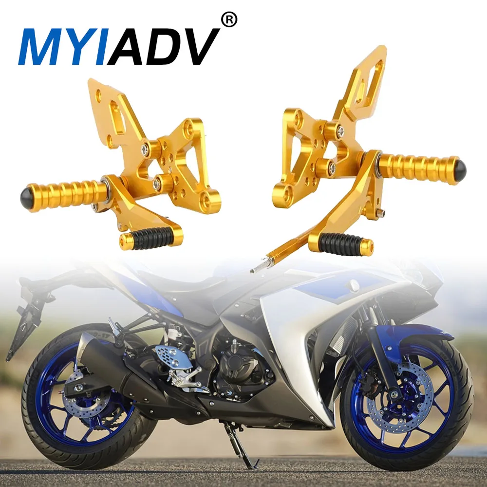 For Yamaha YZF-R3 YZF-R25 MT03 MT25 2014-2021 2022 2023 Motorcycle Adjustable Rear Sets Footrest Footpegs Foot Rests Accessories