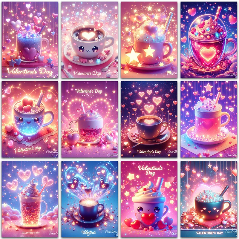 5D DIY Diamond Painting Kit coffee love birthday Gift home decoration Full Square&Round Diamond mosaic embroidery Cross stitch