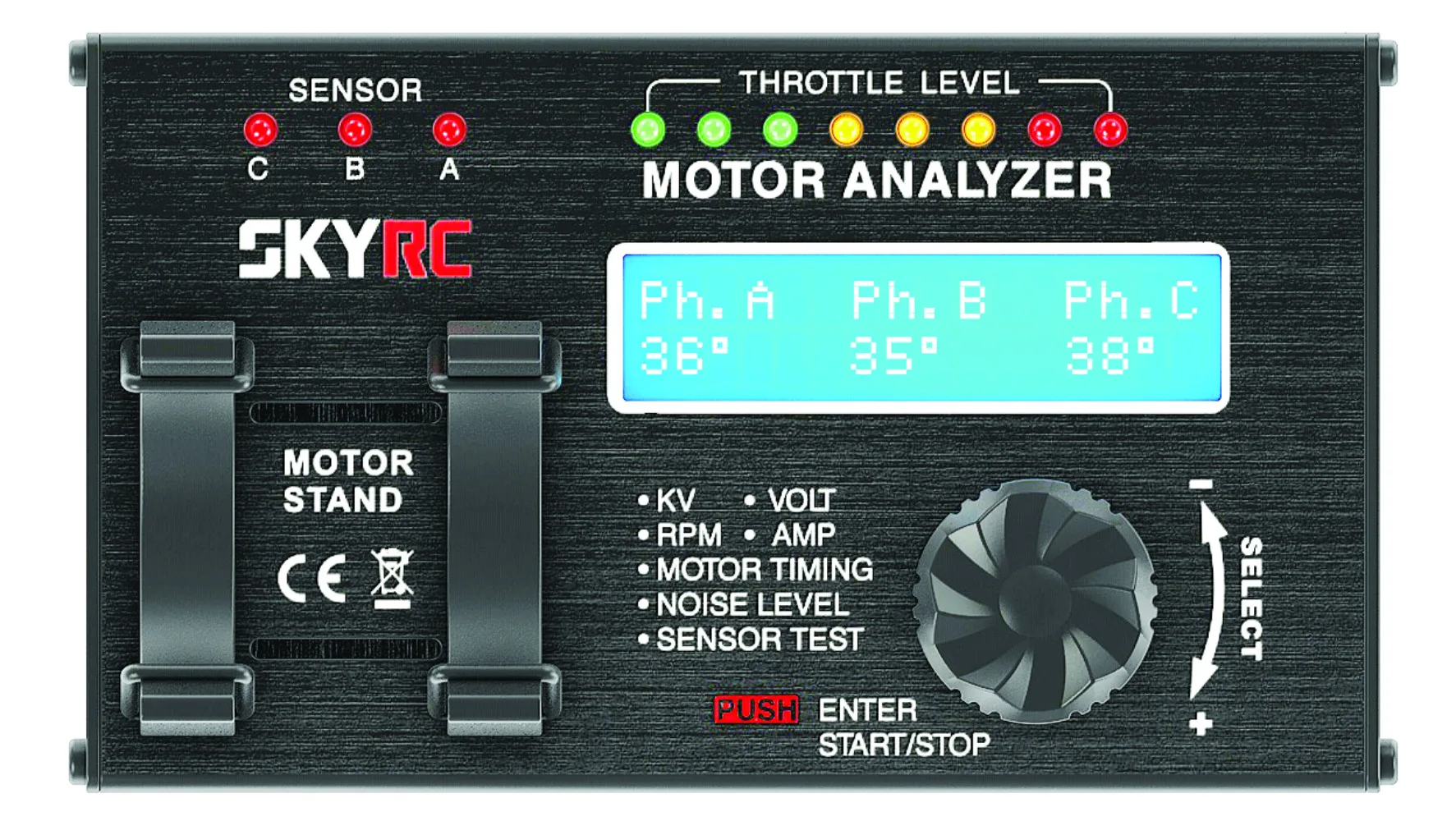 SKYRC Motor Analyzer LCD Tester RPM KV Voltage Timing Noise 7.4-8.4V Checker Sensor or Sensorless Brushless for RC Car Parts