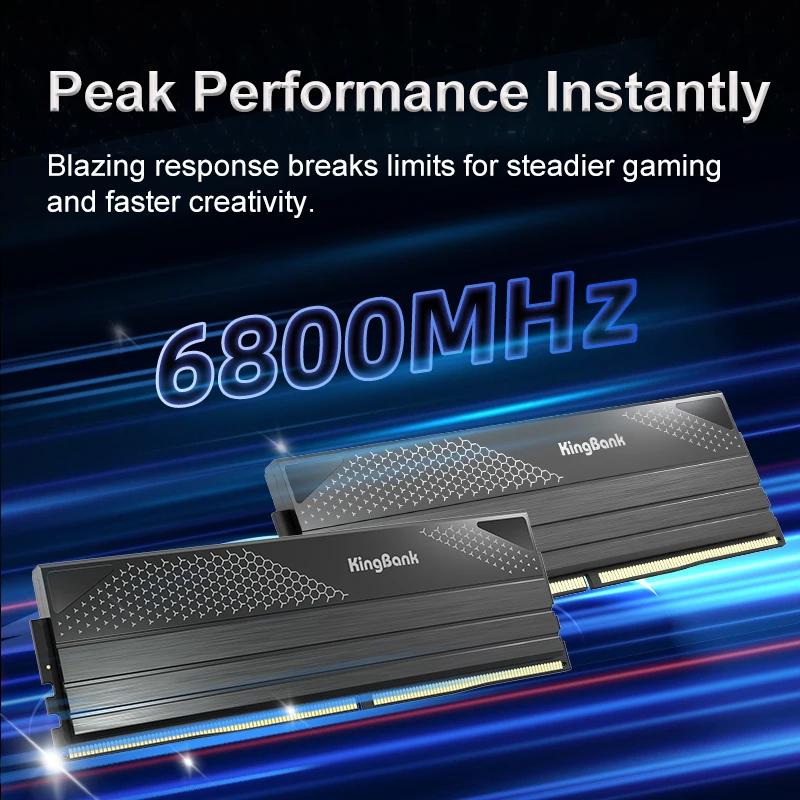 Memoria KingBank Hynix A Die DDR5 32 GB (16 GBx2) / 16 GB 6800 MHz RAM nera ad alta velocità per giochi e computer