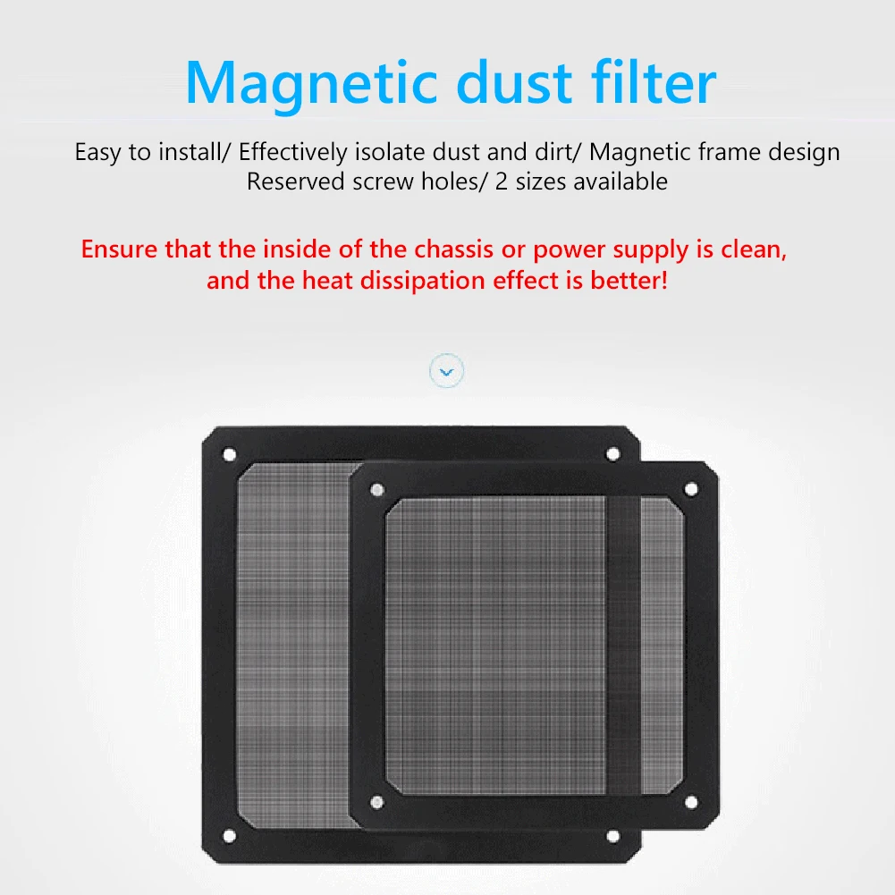 

8-14cm Magnetic Dust Filter Dustproof Mesh Fan Cover Net Grill Guard with Hole for PC Computer Case Cooling Fan Accessories