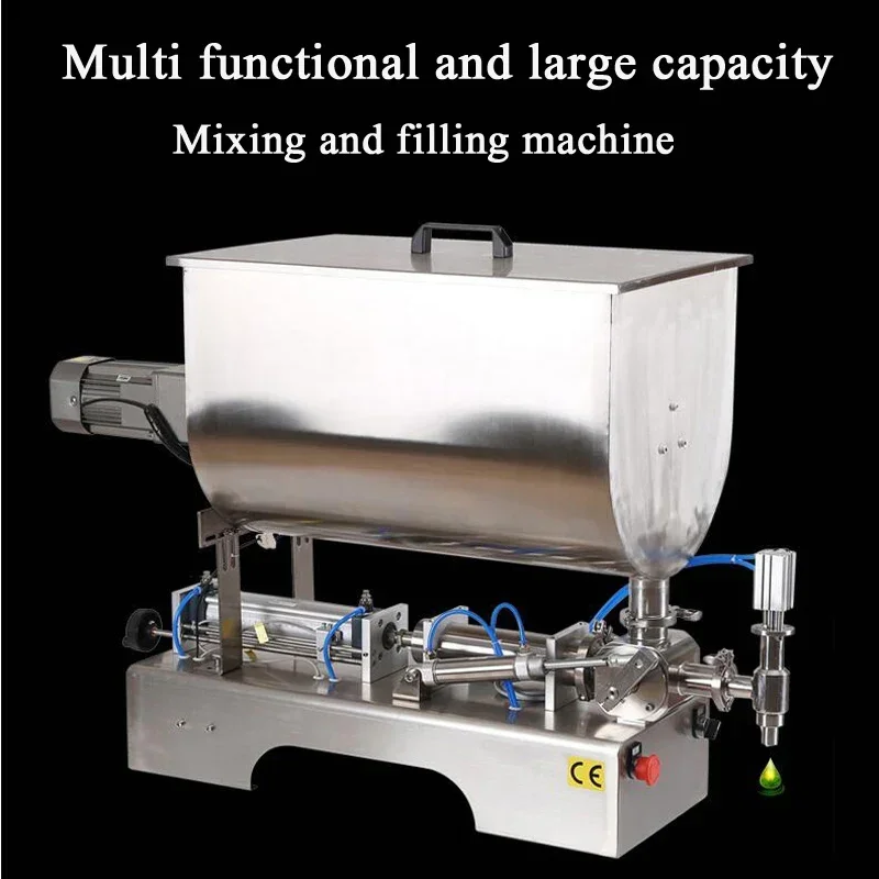 

PBOBP Pneumatic Paste Mixing Filling Machine Stainless Steel Honey Tomato Sauce Lip Gloss Cosmetics Cream Filler Large Capacity