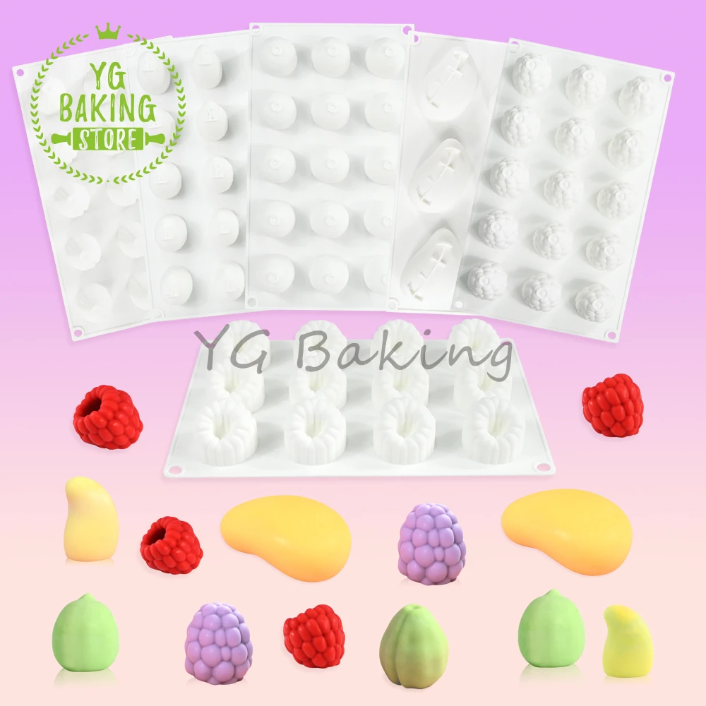 Dorica – Mini moule à glace en Silicone, mangue/citron/framboise, pour bricolage, Pudding, Mousse au chocolat, Dessert, outil de gâteau, pâtisserie, poêle de cuisson