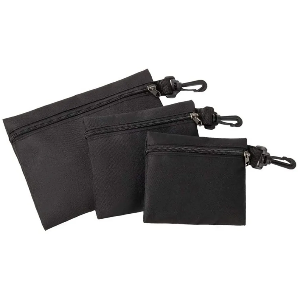 3 Pack Tool Bags Canvas Tool Pouch Zipper Bags Small Parts Tool Organizer Bag with Carabiner Mini Pouch For Men/Car/Motorcycle