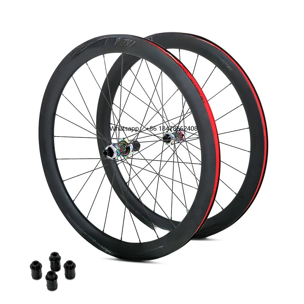 

700C Light Ceramic Bearings Carbon Fiber Center Lock Design 50MM Racing Bike Road Bicycle Wheels