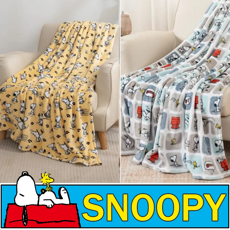 

Snoopy Blanket Air Conditioning Coral Velvet Bed Sheet Cartoon Cute Air Conditioning Blanket Office Nap Shawl Soft Sofa Blankets