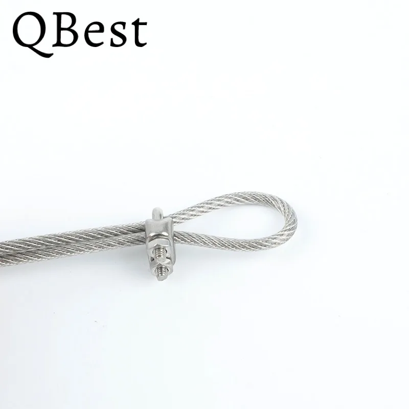 QBest U type Clamp 304 Stainless Steel Wire Clips M2/3/4/5/6/8/10/12/14/16/18/20mm Rope Clip Cable Bolts Rigging Hardware clamps