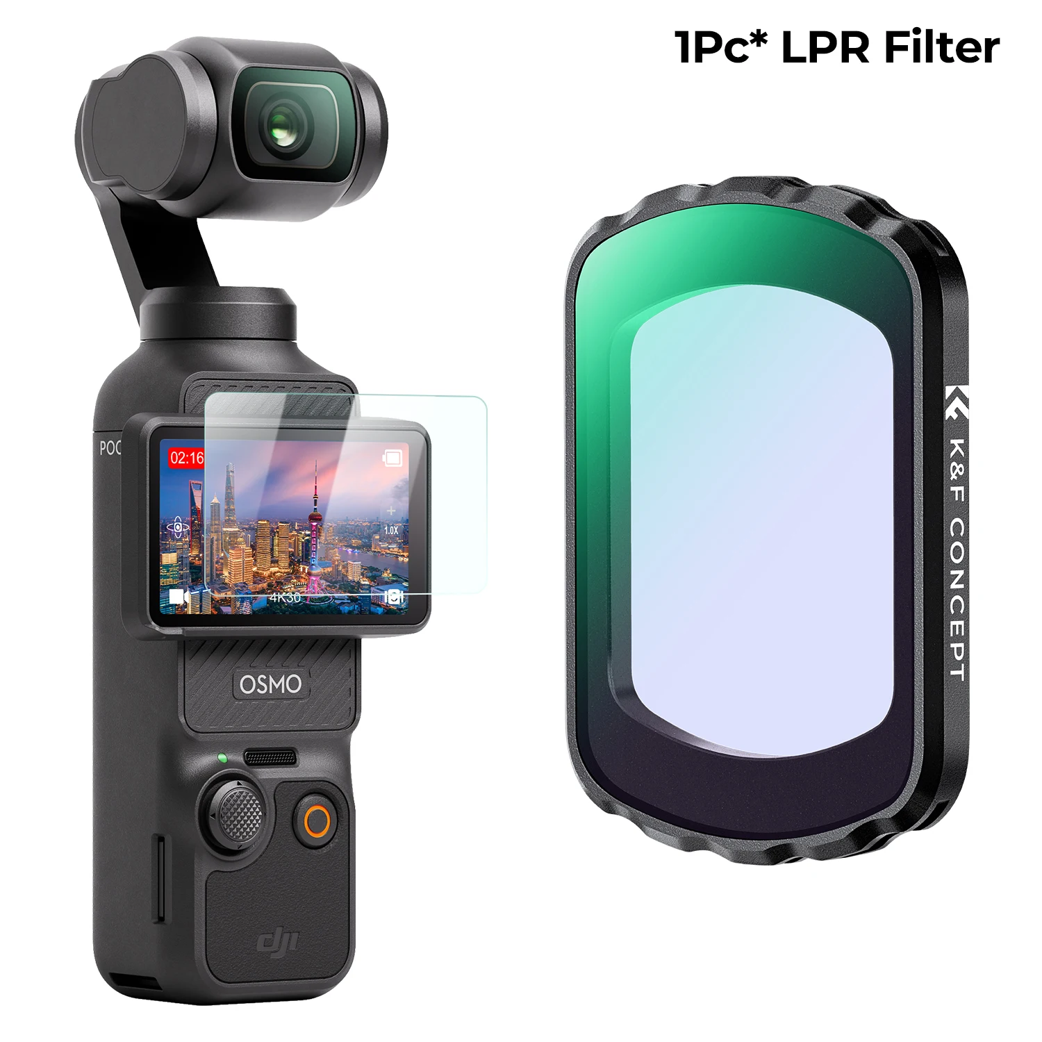 K&F CONCEPT Sport Effect Filter voor DJI Osmo Pocket 3 UV CPL ND ND/PL Black Mist 1/2 1/4 1/8 LPR Star 1.2X Groothoekfilterset