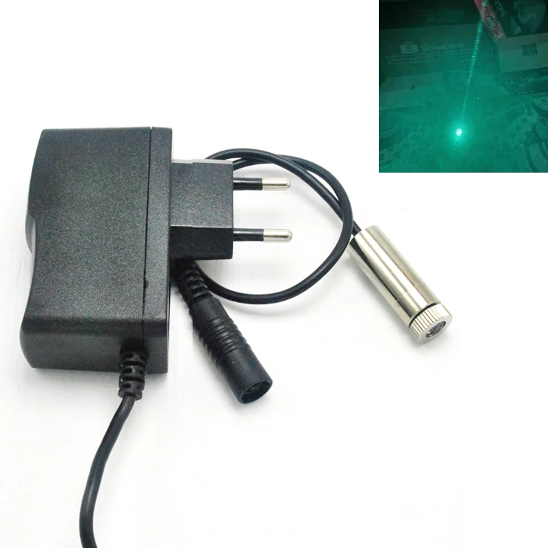 

DC5V 505nm 30mW Bright Dot Green Laser Adjustable Focus Beam Lighting Adapter