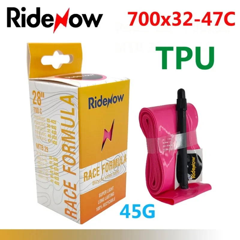 RideNow Ultralight Bike Inner Tube 700 700C 18 25 28 32 Road Bicycle TPU Tire 45/65/85mm Length French Valve 700C TPU Inner Tube