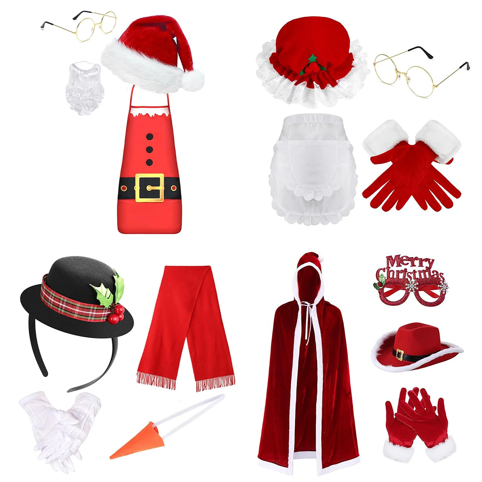 Costume de jeu de rôle de noël, Kit d'accessoires du père noël, Costume de bonhomme de neige, Costume de Cosplay pour les fêtes de Festival, les activités thèmes
