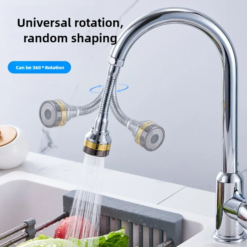 360 Degree Faucet Extender  Rotation Head Water Saver Kitchen Sink Flexible Tap Spray Head Home Extended Spray Filter