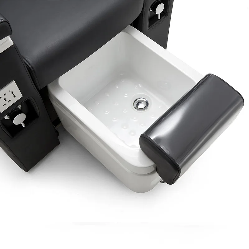 Electric Massage Pedicure Sofa, Beauty Salon Nail Spa Chair, Foot Soaking Couch, Reclining Manicure Seat, 4 in 1 Function