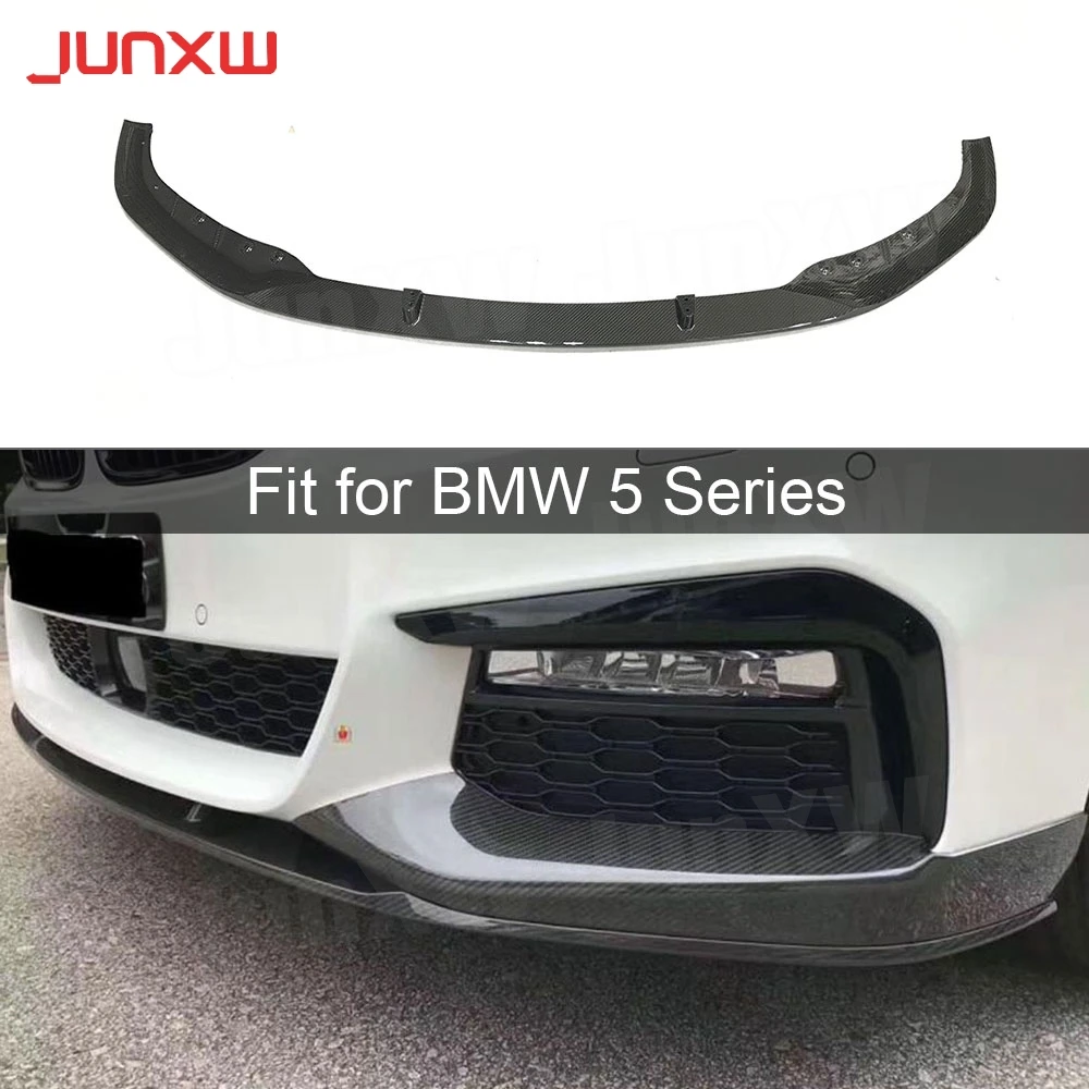 

for 5 Series Carbon Fiber Front Bumper Lip Spoiler with Splitters Body Kits for BMW G30 G31 G38 M Tech M Sport 2017 2018