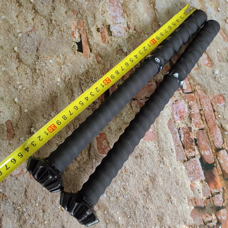 35 cm esterno portatile EDC fatto a mano in acciaio puro osso fiore pagina martello finestra di emergenza per auto rompere bastone corto