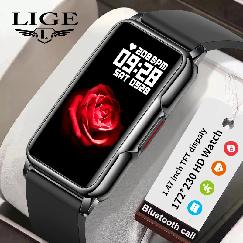 

LIGE New Fitness Tracker Bracelet Smart Watch for Women Men Sports Band Pedometer Heart Rate Sleep Monitor Waterproof Smartwatch