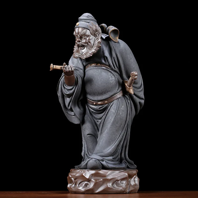 CZ Ceramic Zhong Kui Statue Ornament Home Living Room Heavenly Teacher Blessing Town House Buddha Statue Ornament Crafts
