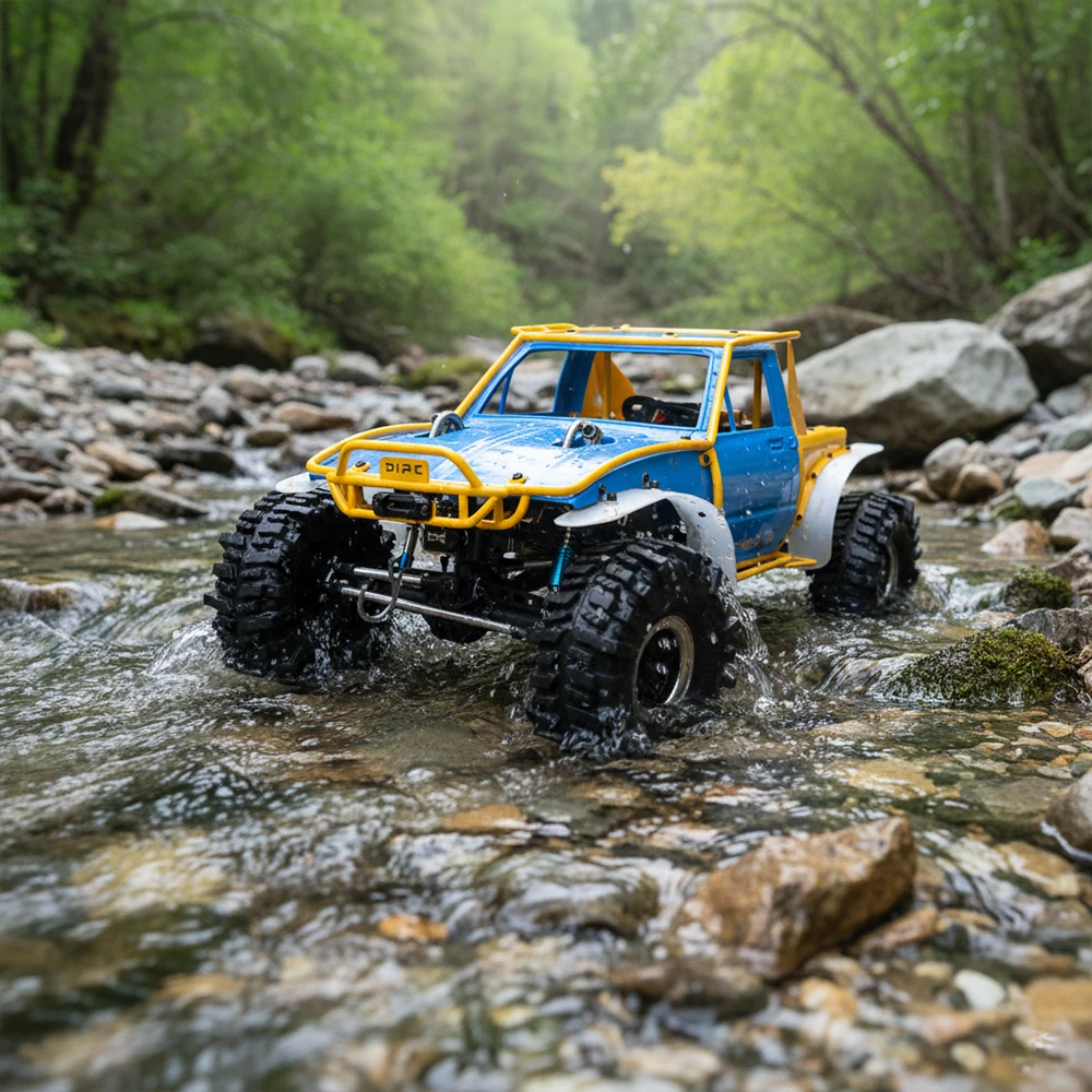 

D1RC RCRFC Brushless Rainforest Chariot 1/10 RC Electric Remote Control Model Car Metal Pipe Rack Rock Crawler Adults Toys