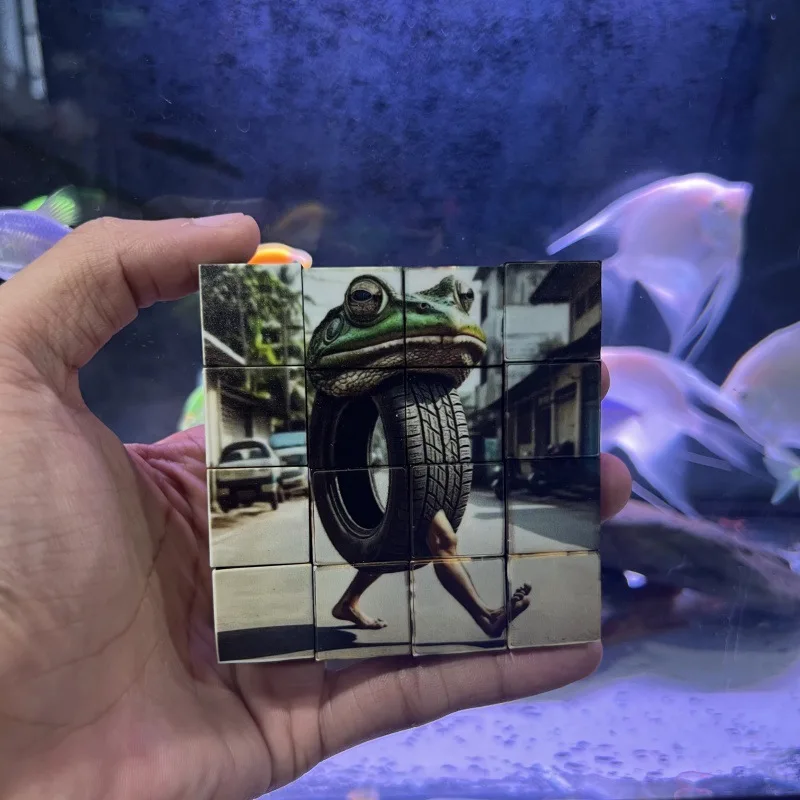 16 pçs/set de Cervinho Italiano Dos Desenhos Animados Quebra-cabeça Bloco Magnético Brinquedos Tung Tung Sahur Engraçado Meme Anime Bloco Criativo Presentes