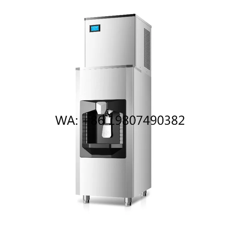 High Efficiency Commercial Ice Maker, Automatic Storage Bin, Compact Design, Ideal for Restaurant and Bar Kitchens