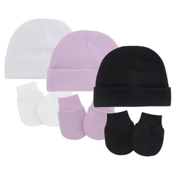 Newborn Baby Hat Gloves Set for Girls Boys Soft Cotton Baby Beanie Infant Bonnet Toddler Cap Spring Autumn New Born Gift