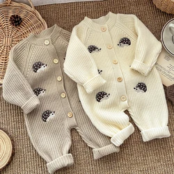 2025 Spring New Baby Clothes Animal Embroidery Girls Rompers Single Breast Boys Jumpsuits
